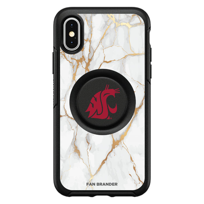 OtterBox Otter + Pop symmetry Phone case with Washington State Cougars White Marble Background
