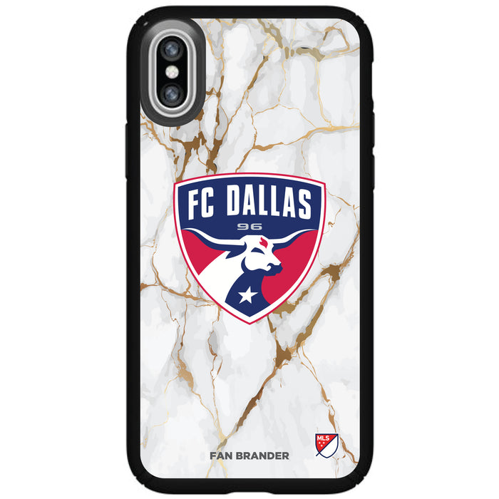 Speck Black Presidio Series Phone case with FC Dallas White Marble Background