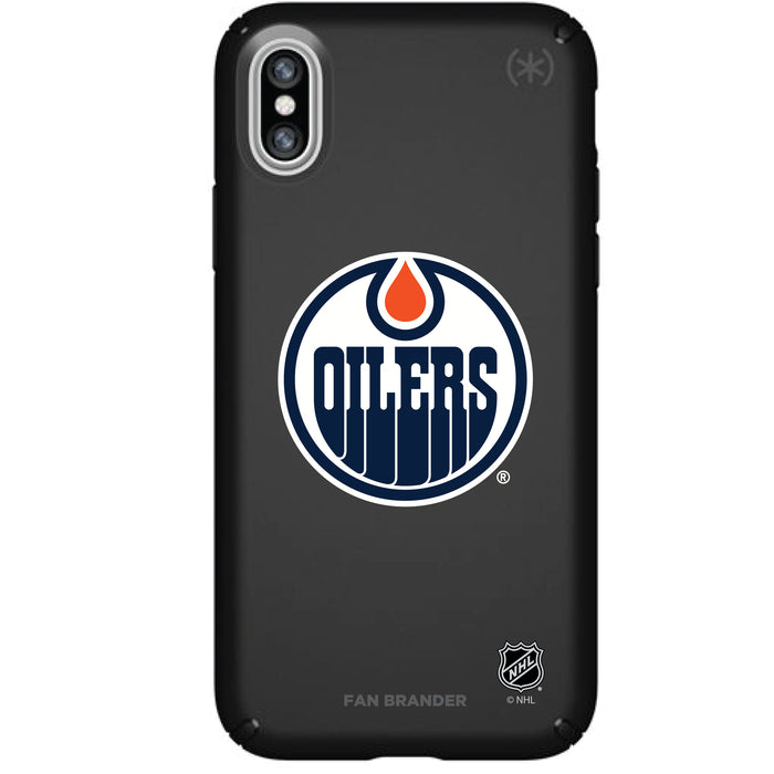 Speck Black Presidio Series Phone case with Edmonton Oilers Primary Logo