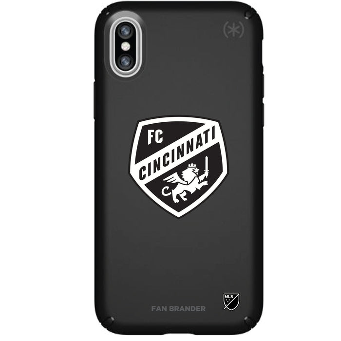Speck Black Presidio Series Phone case with FC Cincinnati Primary Logo in Black and White
