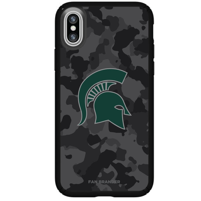 Speck Black Presidio Series Phone case with Michigan State Spartans Urban Camo design