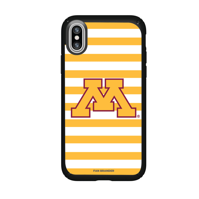 Speck Black Presidio Series Phone case with Minnesota Golden Gophers Primary Logo and Striped Design