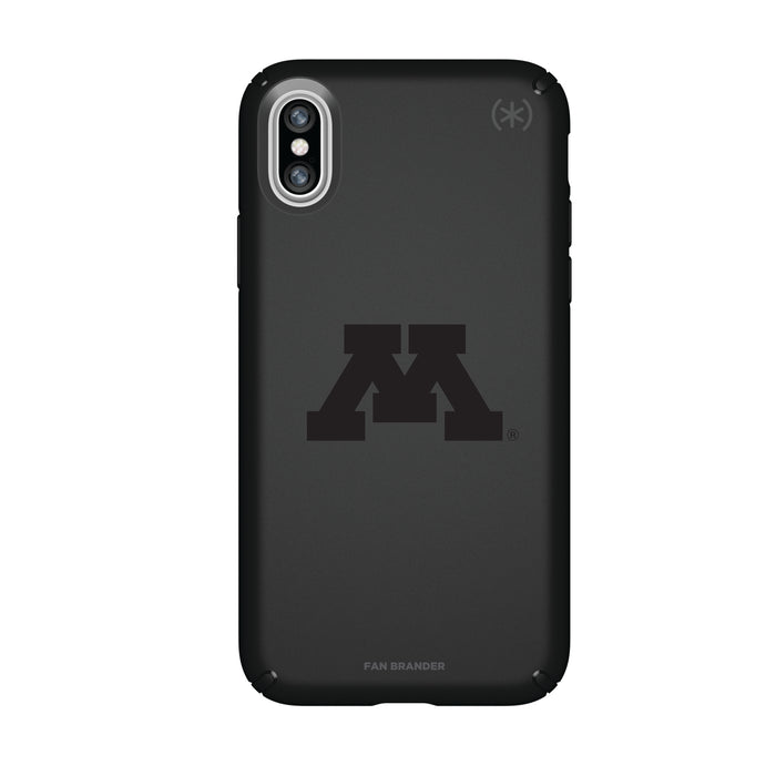 Speck Black Presidio Series Phone case with Minnesota Golden Gophers Primary Logo in Black