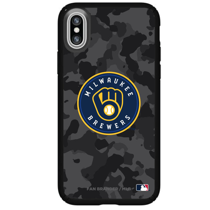Speck Black Presidio Series Phone case with Milwaukee Brewers Urban Camo design