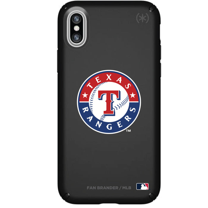 Speck Black Presidio Series Phone case with Texas Rangers Primary Logo