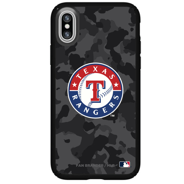 Speck Black Presidio Series Phone case with Texas Rangers Urban Camo design