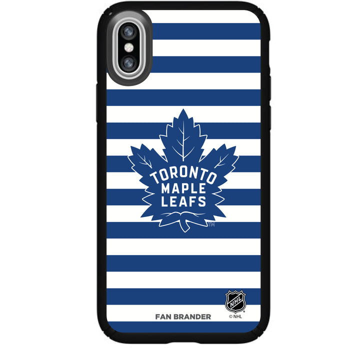 Speck Black Presidio Series Phone case with Toronto Maple Leafs Stripes design