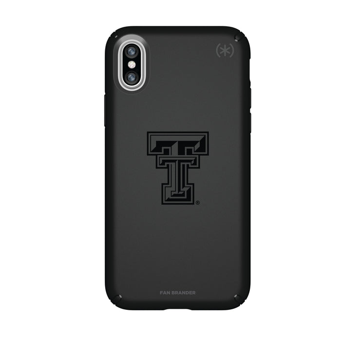 Speck Black Presidio Series Phone case with Texas Tech Red Raiders Primary Logo in Black