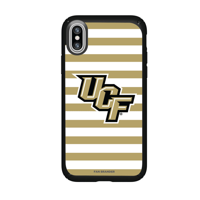 Speck Black Presidio Series Phone case with UCF Knights Primary Logo and Striped Design