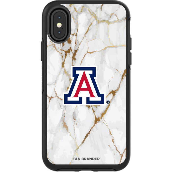 OtterBox Black Phone case with Arizona Wildcats Tide White Marble Background