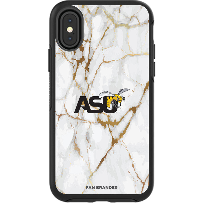 OtterBox Black Phone case with Alabama State Hornets Tide White Marble Background