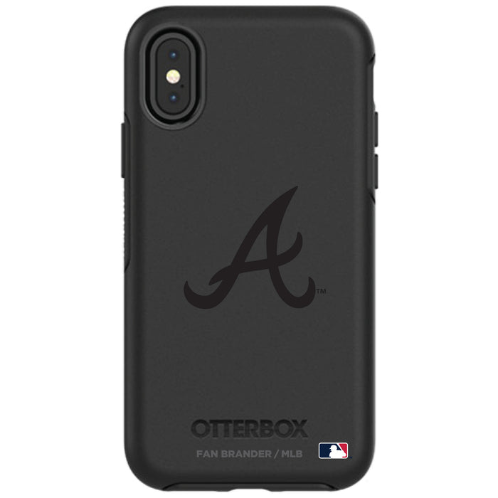 OtterBox Black Phone case with Atlanta Braves Primary Logo in Black