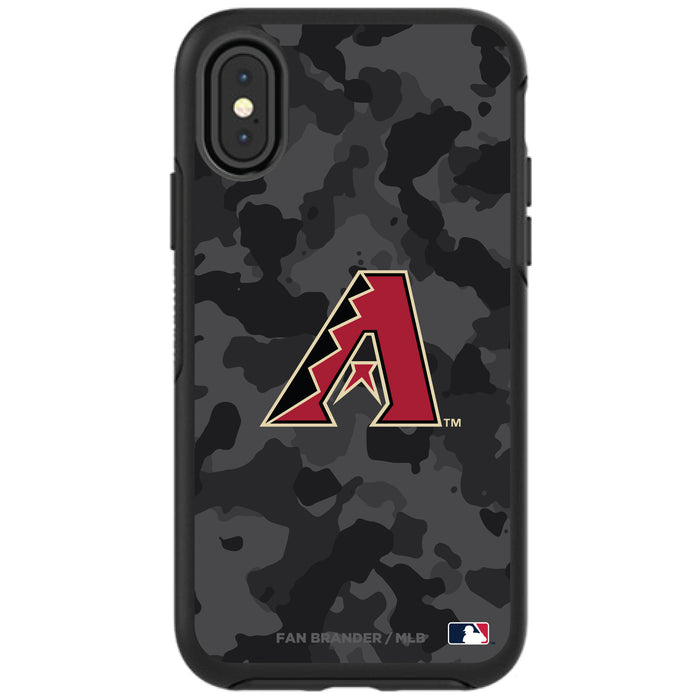 OtterBox Black Phone case with Arizona Diamondbacks Primary Logo Urban Camo background