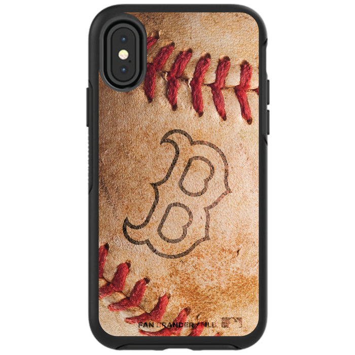OtterBox Black Phone case with Boston Red Sox Primary Logo and Baseball Design