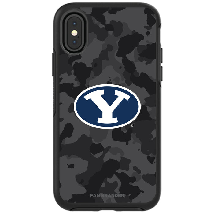 OtterBox Black Phone case with Brigham Young Cougars Urban Camo Background