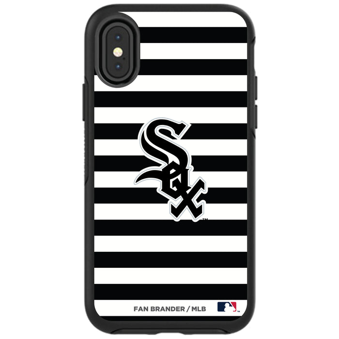 OtterBox Black Phone case with Chicago White Sox Primary Logo and Striped Design