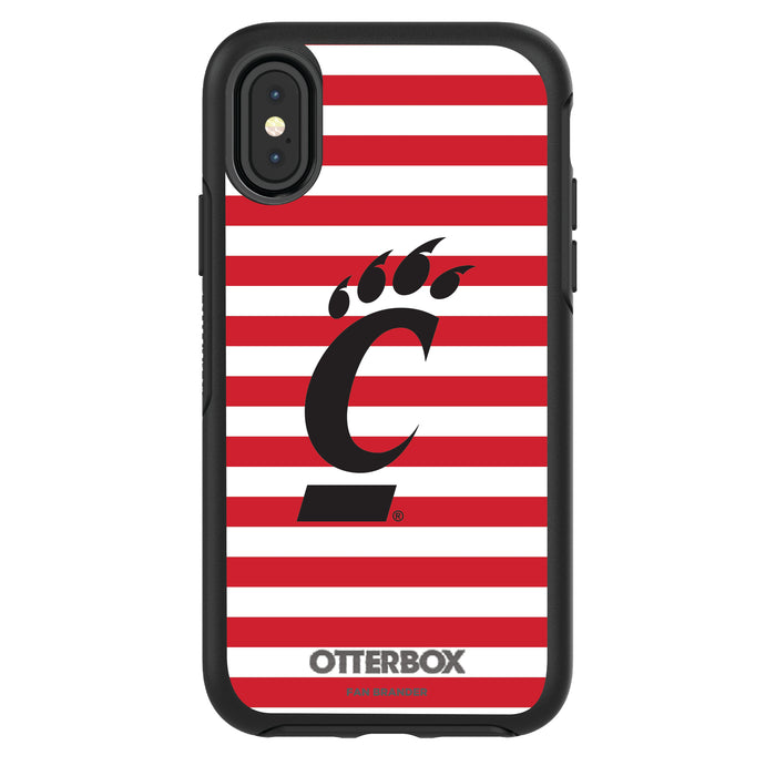 OtterBox Black Phone case with Cincinnati Bearcats Tide Primary Logo and Striped Design