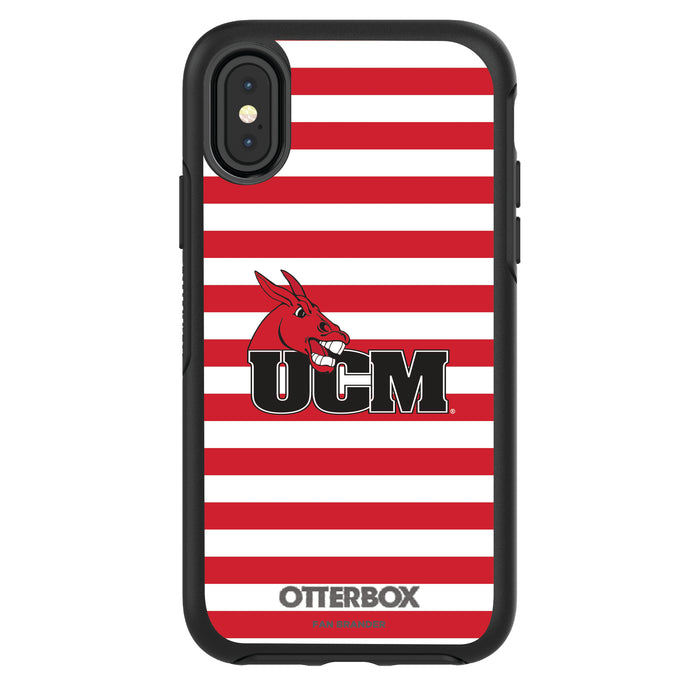 OtterBox Black Phone case with Central Missouri Mules Tide Primary Logo and Striped Design