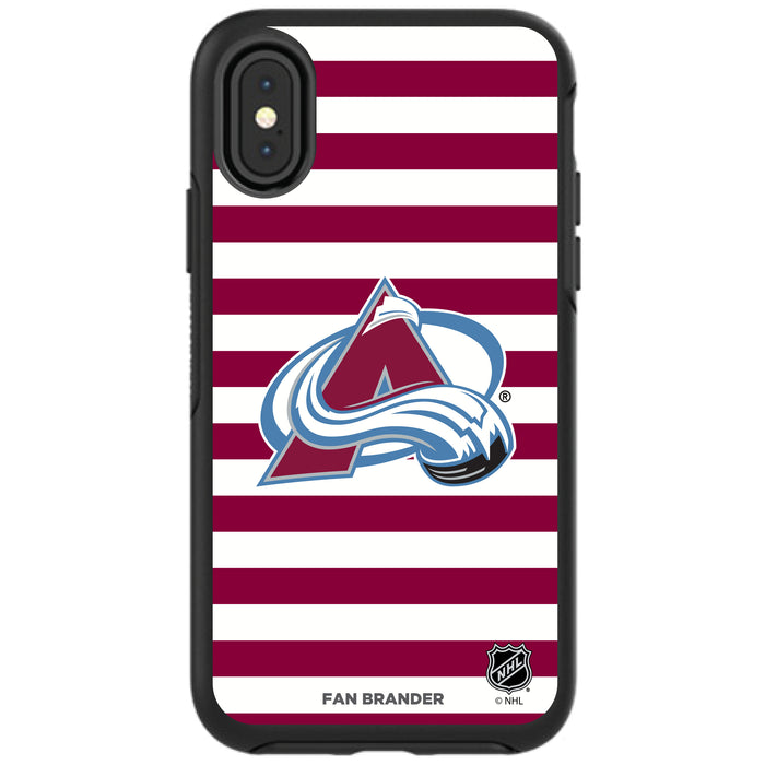 OtterBox Black Phone case with Colorado Avalanche Primary Logo and Striped Design