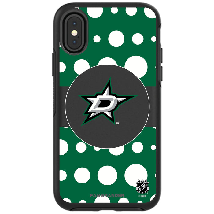 OtterBox Black Phone case with Dallas Stars Polka Dots design