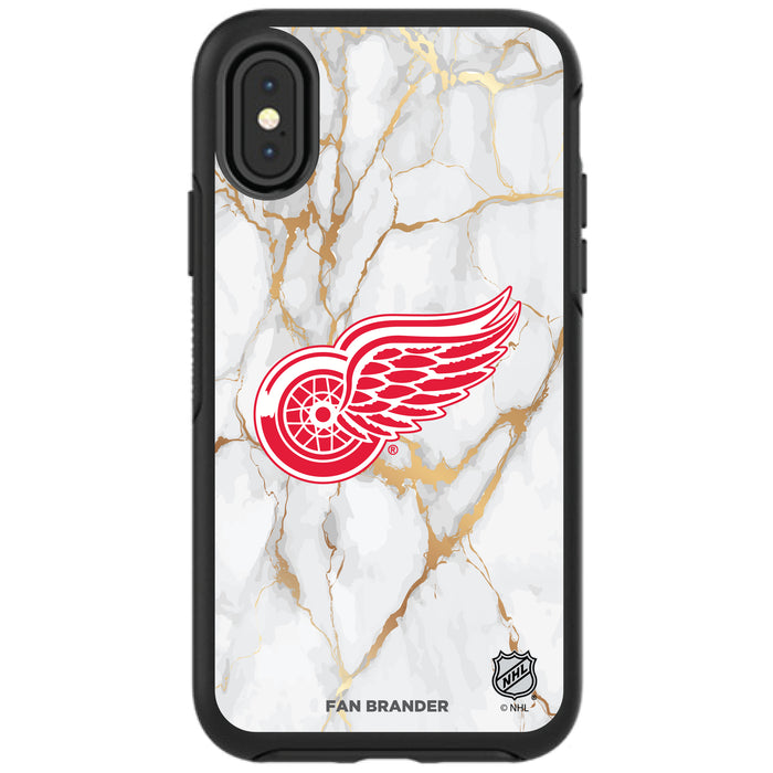 OtterBox Black Phone case with Detroit Red Wings White Marble design