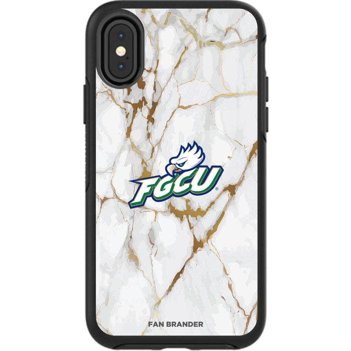 OtterBox Black Phone case with Florida Gulf Coast Eagles White Marble Background