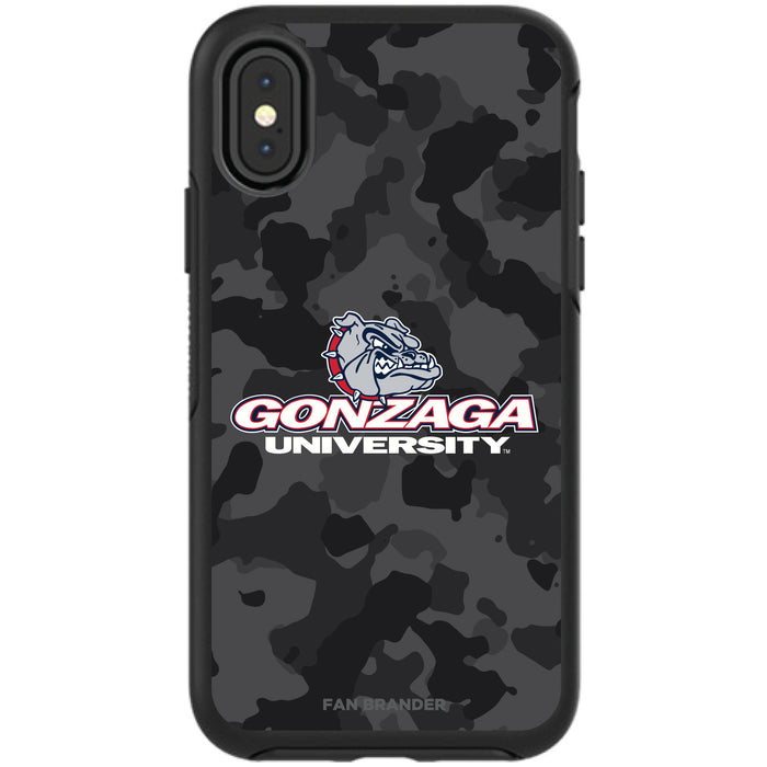 OtterBox Black Phone case with Gonzaga Bulldogs Urban Camo Background