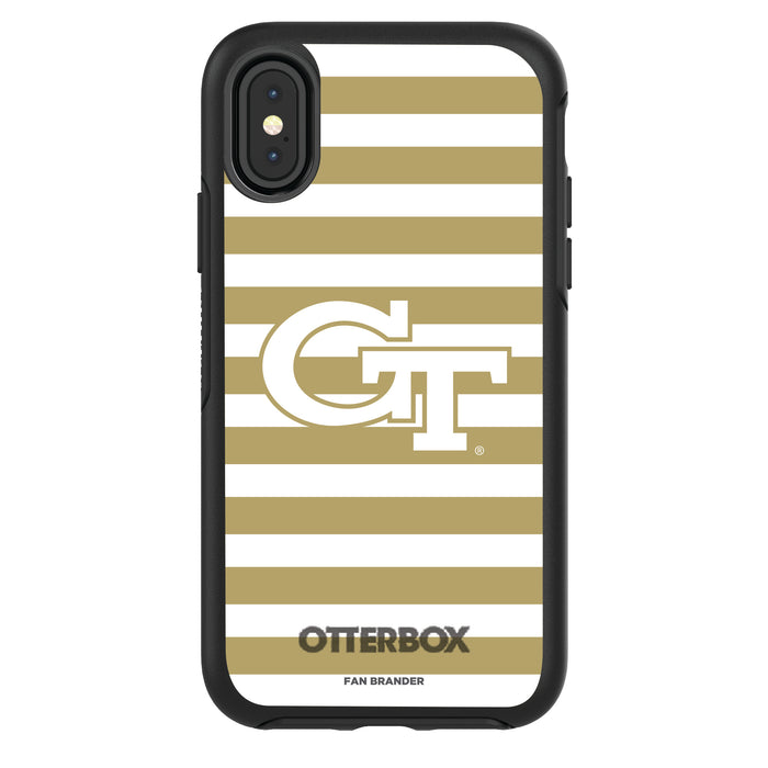 OtterBox Black Phone case with Georgia Tech Yellow Jackets Tide Primary Logo and Striped Design
