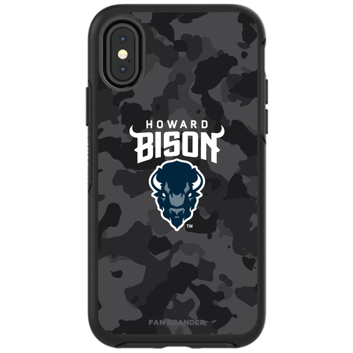 OtterBox Black Phone case with Howard Bison Urban Camo Background