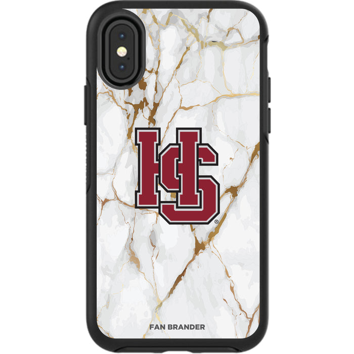 OtterBox Black Phone case with Hampden Sydney Tide White Marble Background