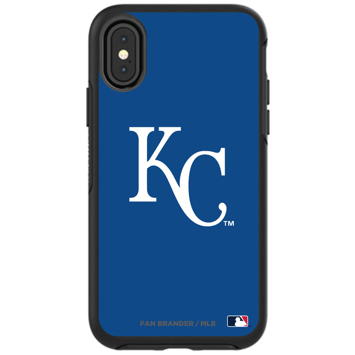 OtterBox Black Phone case with Kansas City Royals Primary Logo and Team Background