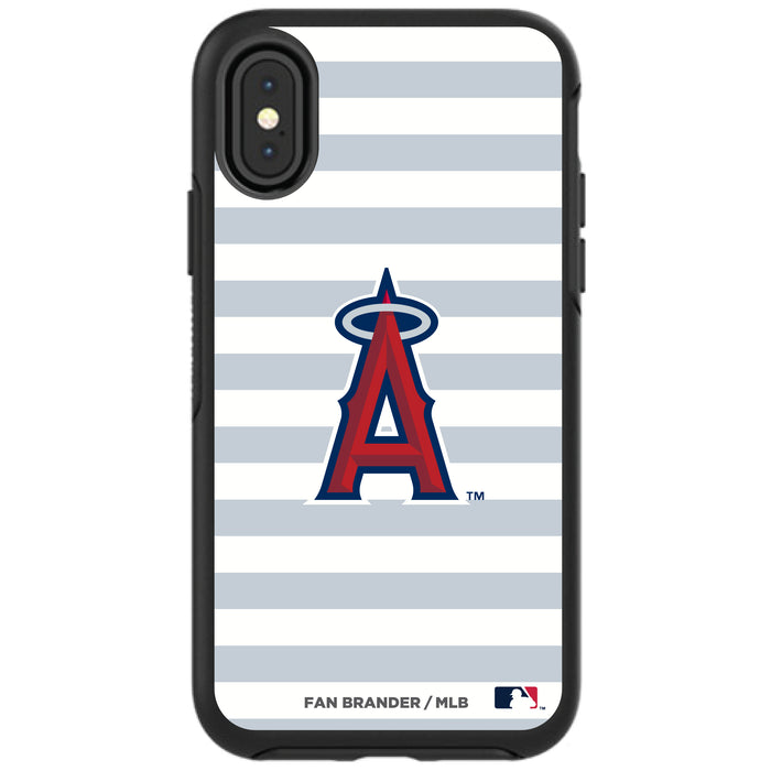 OtterBox Black Phone case with Los Angeles Angels Primary Logo and Striped Design