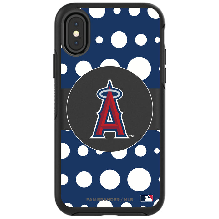 OtterBox Black Phone case with Los Angeles Angels Primary Logo and Polka Dots Design