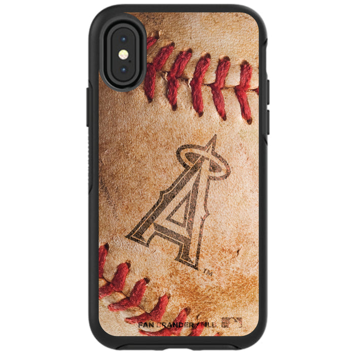 OtterBox Black Phone case with Los Angeles Angels Primary Logo and Baseball Design