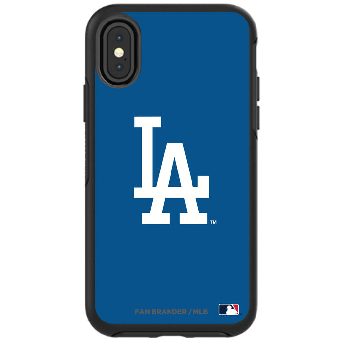 OtterBox Black Phone case with Los Angeles Dodgers Primary Logo and Team Background