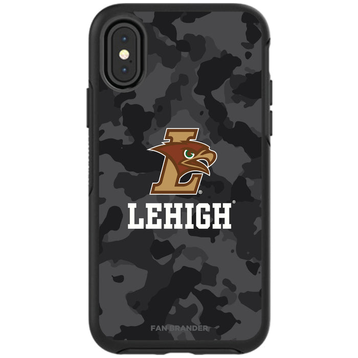 OtterBox Black Phone case with Lehigh Mountain Hawks Urban Camo Background
