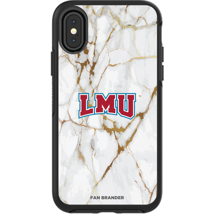 OtterBox Black Phone case with Loyola Marymount University Lions Tide White Marble Background