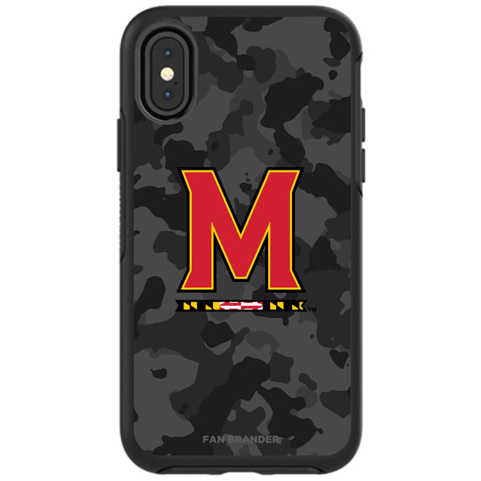 OtterBox Black Phone case with Maryland Terrapins Urban Camo Background