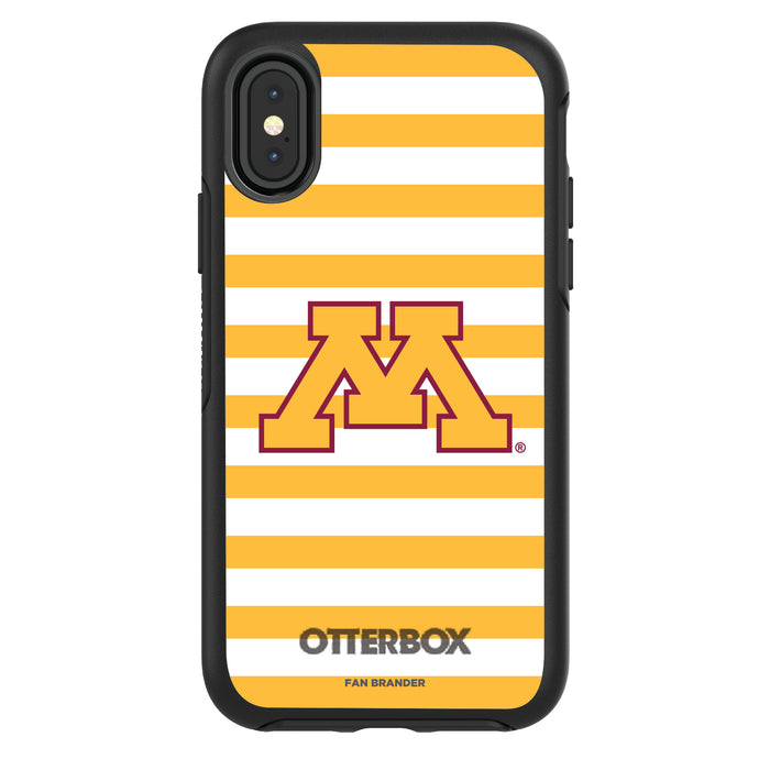 OtterBox Black Phone case with Minnesota Golden Gophers Tide Primary Logo and Striped Design