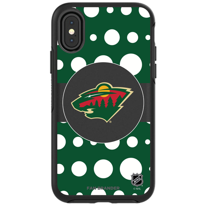 OtterBox Black Phone case with Minnesota Wild Polka Dots design