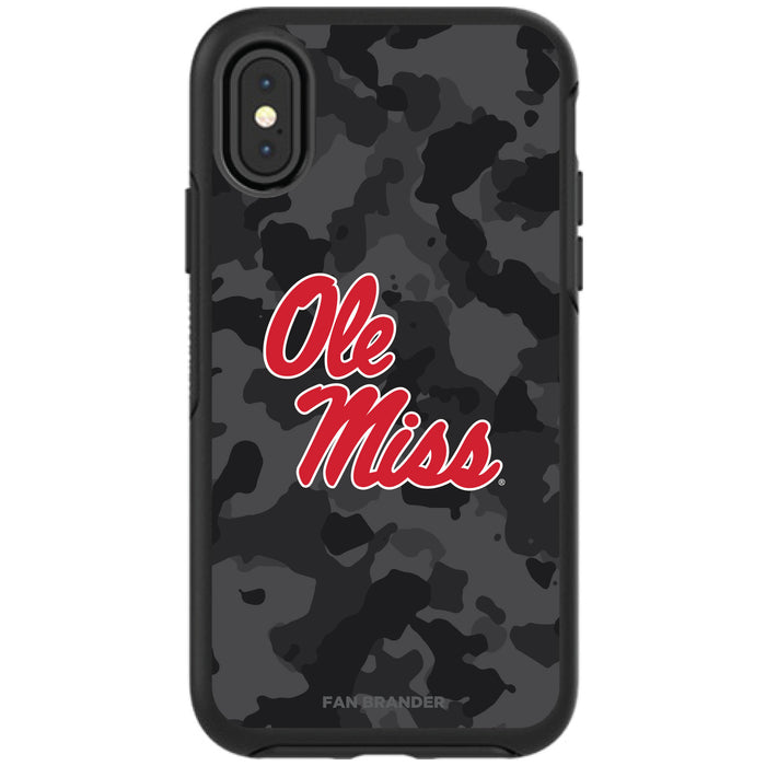OtterBox Black Phone case with Mississippi Ole Miss Urban Camo Background