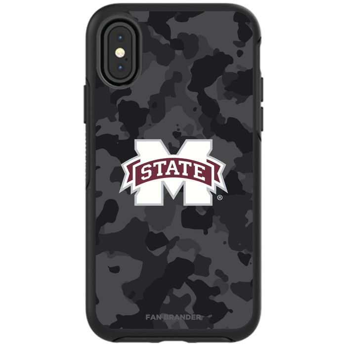 OtterBox Black Phone case with Mississippi State Bulldogs Urban Camo Background