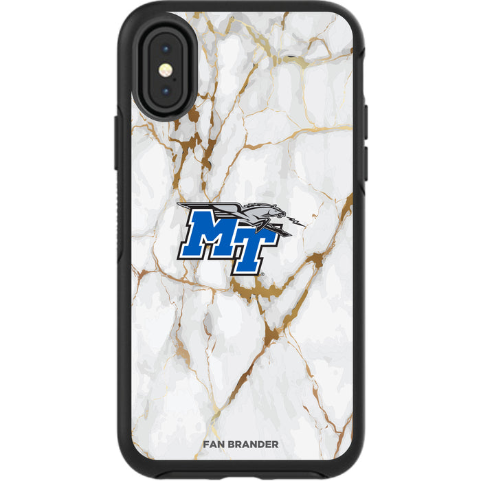 OtterBox Black Phone case with Middle Tennessee State Blue Raiders Tide White Marble Background
