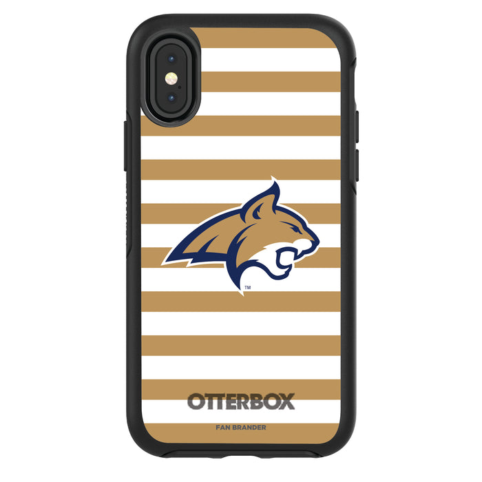 OtterBox Black Phone case with Montana State Bobcats Tide Primary Logo and Striped Design