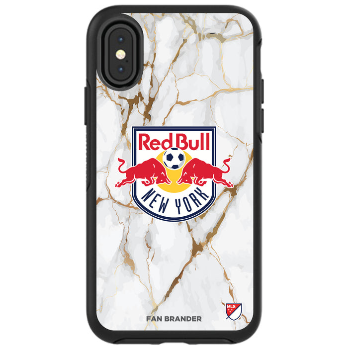 OtterBox Black Phone case with New York Red Bulls White Marble Design
