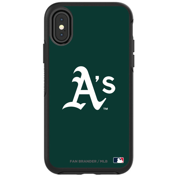 OtterBox Black Phone case with Oakland Athletics Primary Logo and Team Background