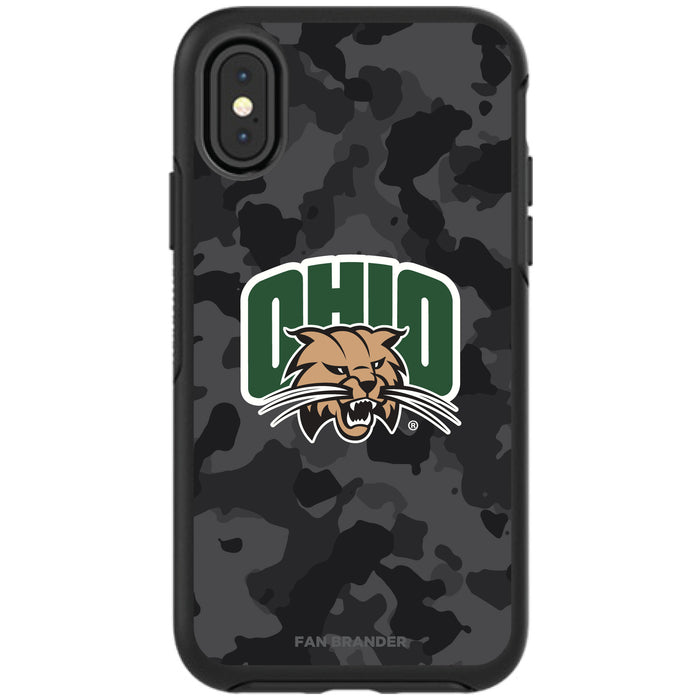 OtterBox Black Phone case with Ohio University Bobcats Urban Camo Background