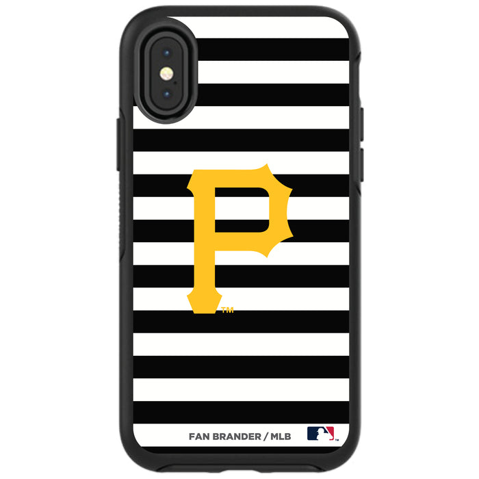 OtterBox Black Phone case with Pittsburgh Pirates Primary Logo and Striped Design