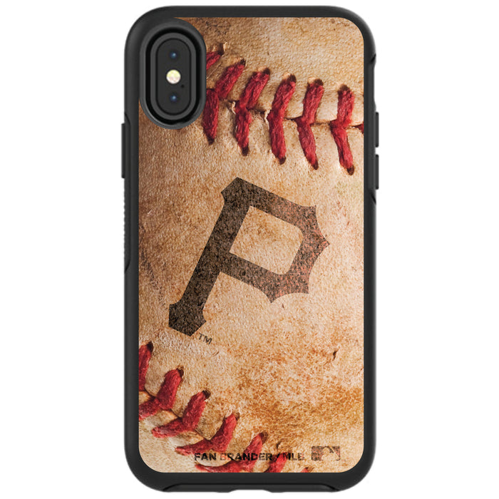 OtterBox Black Phone case with Pittsburgh Pirates Primary Logo and Baseball Design