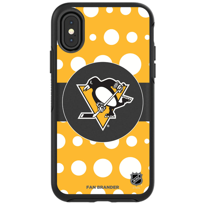 OtterBox Black Phone case with Pittsburgh Penguins Polka Dots design